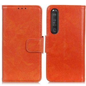 For Sony Xperia 1 III Nappa Texture Horizontal Flip Leather Case with Holder & Card Slots & Wallet(Orange) (OEM)