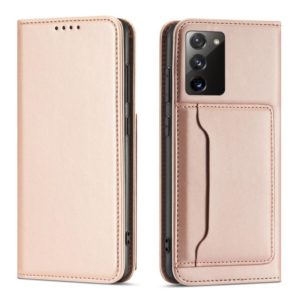 For Samsung Galaxy S20 FE Strong Magnetism Liquid Feel Horizontal Flip Leather Case with Holder & Card Slots & Wallet(Rose Gold) (OEM)