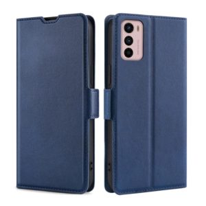 For Motorola Moto G42 4G Ultra-thin Voltage Side Buckle Horizontal Flip Leather Phone Case(Blue) (OEM)