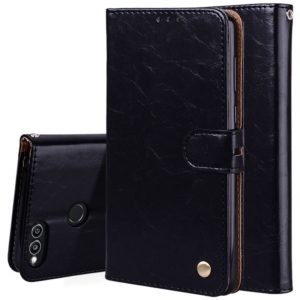 For Huawei Honor Play 7X Business Style Oil Wax Texture Horizontal Flip Leather Case with Holder & Card Slots & Wallet(Black) (OEM)