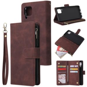 For Huawei P40 Lite Multifunctional Horizontal Flip Leather Case, with Card Slot & Holder & Zipper Wallet & Photo Frame(Coffee) (OEM)