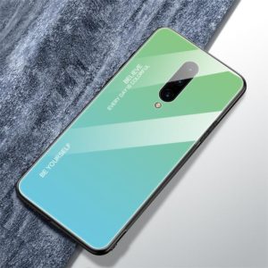 For OnePlus 7 Pro Gradient Color Glass Case(Sky Blue) (OEM)