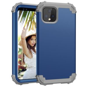 For Google Pixel 4 3 in 1 Shockproof PC + Silicone Protective Case(Navy Blue + Grey) (OEM)