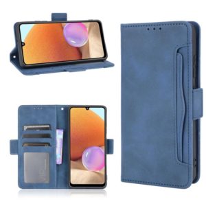 For Samsung Galaxy A32 4G Skin Feel Calf Pattern Horizontal Flip Leather Case with Holder & Card Slots & Photo Frame(Blue) (OEM)