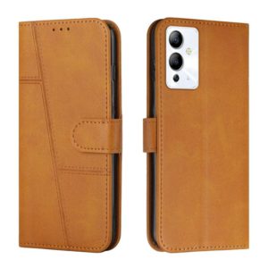 For Infinix Note 12i Stitching Calf Texture Buckle Leather Phone Case(Yellow) (OEM)