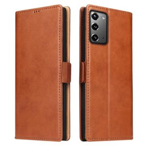 For Samsung Galaxy Note20 Ultra Fierre Shann PU Genuine Leather Texture Horizontal Flip Leather Case with Holder & Card Slots & Wallet(Brown) (FIERRE SHANN) (OEM)