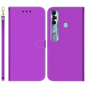 For Tecno Spark 7 Pro Imitated Mirror Surface Horizontal Flip Leather Phone Case(Purple) (OEM)