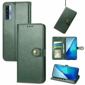 For TCL 20S Solid Color Leather Buckle Phone Case with Lanyard & Photo Frame & Card Slot & Wallet & Stand Function(Green) (OEM)