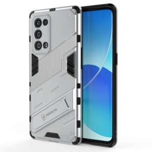For OPPO Reno6 Pro+ 5G Punk Armor 2 in 1 PC + TPU Shockproof Case with Invisible Holder(White) (OEM)