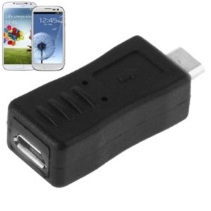 USB 2.0 Micro USB Male to Female Adapter for Galaxy S IV / i9500 / S III / i9300(Black) (OEM)