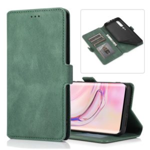 For Xiaomi Mi 10 Pro Retro Magnetic Closing Clasp Horizontal Flip Leather Case with Holder & Card Slots & Photo Frame & Wallet(Dark Green) (OEM)