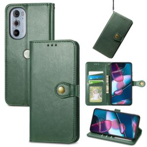 For Motorola Edge 30 Pro Retro Solid Color Buckle Leather Phone Case(Green) (OEM)