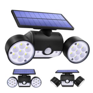 30 LEDs Solar Light Dual Head Solar Lamp PIR Motion Sensor Spotlight Waterproof Outdoor Adjustable Angle Lights (OEM)