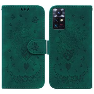 For Infinix Zero X Neo X6810 Butterfly Rose Embossed Leather Phone Case(Green) (OEM)