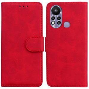 For Infinix Hot 11s X6812 Skin Feel Pure Color Flip Leather Phone Case(Red) (OEM)