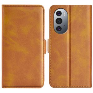 For Motorola Edge X30 Dual-side Magnetic Buckle Leather Phone Case(Yellow) (OEM)