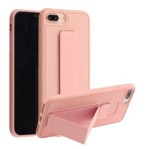 For iPhone SE 2022 / SE 2020 / 8 / 7 Shockproof PC + TPU Protective Case with Wristband & Holder(Pink) (OEM)