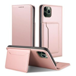 For iPhone 11 Pro Max Strong Magnetism Shockproof Horizontal Flip Liquid Feel Leather Case with Holder & Card Slots & Wallet(Rose Gold) (OEM)
