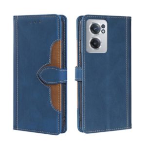 For OnePlus Nord CE 2 5G Stitching Skin Feel Magnetic Buckle Horizontal Flip PU Leather Case(Blue) (OEM)