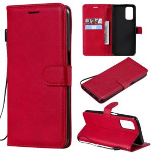 For OPPO A93 5G / A54 5G / A74 5G Solid Color Horizontal Flip Protective Leather Case with Holder & Card Slots & Wallet & Photo Frame & Lanyard(Red) (OEM)
