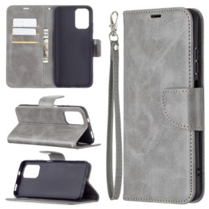 For Xiaomi Redmi Note 10 4G / Note 10S Retro Lambskin Texture Pure Color Horizontal Flip PU Leather Case with Holder & Card Slots & Wallet & Lanyard(Grey) (OEM)