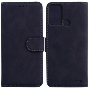 For ZTE Blade A52 Skin Feel Pure Color Flip Leather Phone Case(Black) (OEM)