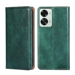 For OnePlus Nord 2T Gloss Oil Solid Color Magnetic Leather Phone Case(Green) (OEM)