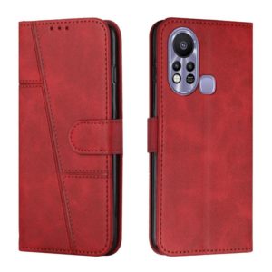 For Infinix Hot 11S with Fingerprint Hole Stitching Calf Texture Buckle Leather Phone Case(Red) (OEM)