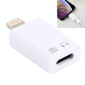 8 Pin Male to USB-C / Type-C Female Charging and Listening Song Audio Adapter Earphone Adapter, Support Data Transmission & Take Pictures (White) (OEM)