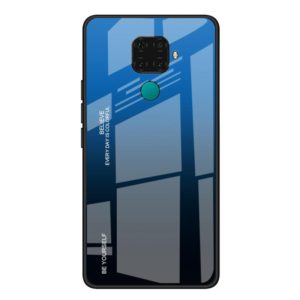 For Huawei Nova 5i Pro / Mate 30 Lite Gradient Color Glass Case(Blue) (OEM)