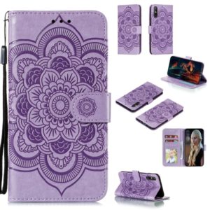 For Huawei Enjoy 10e Mandala Embossing Pattern Horizontal Flip PU Leather Case with Holder & Card Slots & Walle & Lanyard(Purple) (OEM)