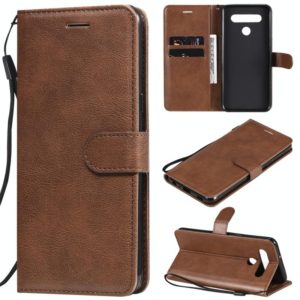 For LG K41S / K51S Solid Color Horizontal Flip Protective Leather Case with Holder & Card Slots & Wallet & Photo Frame & Lanyard(Brown) (OEM)