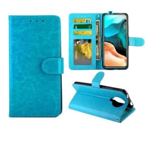 For Xiaomi Redmi K30 Pro Crazy Horse Texture Leather Horizontal Flip Protective Case with Holder & Card Slots & Wallet & Photo Frame(Sky Blue) (OEM)