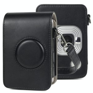 Full Body Camera Retro PU Leather Case Bag with Strap for FUJIFILM instax mini Liplay (Black) (OEM)