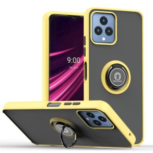 For T-Mobile REVVL 6 5G Q Shadow 1 Series TPU + PC Phone Case with Ring(Yellow) (OEM)