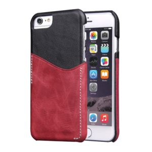 For iPhone 6 Plus & 6s Plus Genuine Cowhide Leather Color Matching Back Cover Case with Card Slot(Wind Red) (OEM)