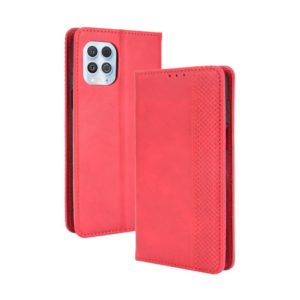 For Motorola Moto Edge S Magnetic Buckle Retro Crazy Horse Texture Horizontal Flip Leather Case with Holder & Card Slots & Photo Frame(Red) (OEM)