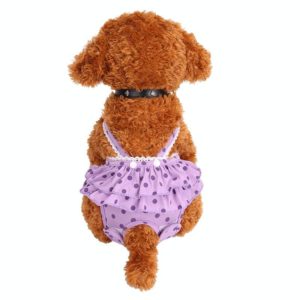 Menstrual Physiological Pants For Pet Dog Polka Dot Skirt And Bib Physiological Pants, Size: M(Purple) (OEM)