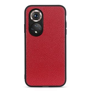 For Honor 50 Pro Accurate Hole Litchi Texture Leather Shockproof Case(Red) (OEM)