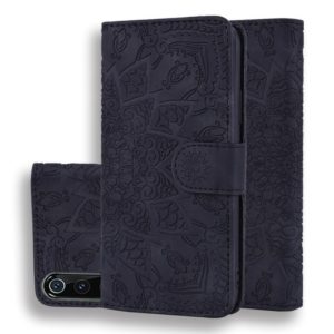 Calf Pattern Double Folding Design Embossed Leather Case with Wallet & Holder & Card Slots for Xiaomi Mi 9(Black) (OEM)
