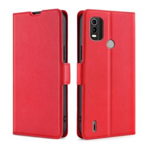 For Nokia C21 Plus Ultra-thin Voltage Side Buckle Horizontal Flip Leather Phone Case(Red) (OEM)