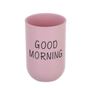 Simple Cute Brushing Cup Couple Plastic Mouthwash Cup, Pattern:Word(Pink) (OEM)