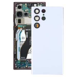 For Samsung Galaxy S22 Ultra 5G SM-S908B Battery Back Cover with Camera Lens Cover (White) (OEM)
