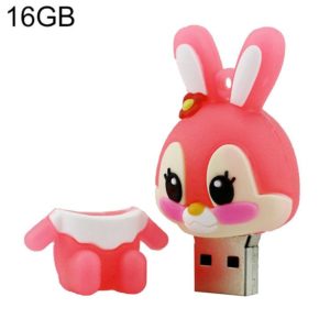 Cartoon Bunny Style Silicone USB 2.0 Flash disk, Special for All Kinds of Festival Day Gifts,Pink (16GB) (OEM)