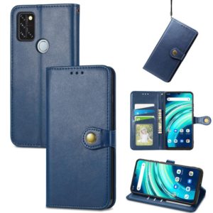 For UMIDIGI A9 Pro Retro Solid Color Buckle Leather Phone Case (Blue) (OEM)