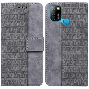 For Infinix Smart 5 X657 / Hot 10 Lite Geometric Embossed Leather Phone Case(Grey) (OEM)
