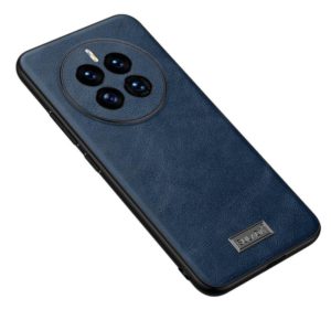 For Huawei Mate 50 SULADA Shockproof TPU + Handmade Leather Protective Phone Case(Blue) (SULADA) (OEM)