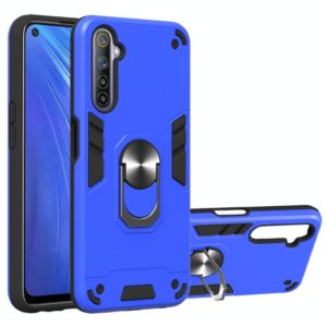 For OPPO Realme 6 2 in 1 Armour Series PC + TPU Protective Case with Ring Holder(Dark Blue) (OEM)