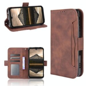 For Doogee S86 / S86 Pro Skin Feel Calf Pattern Horizontal Flip Leather Case with Holder & Card Slots & Photo Frame(Brown) (OEM)