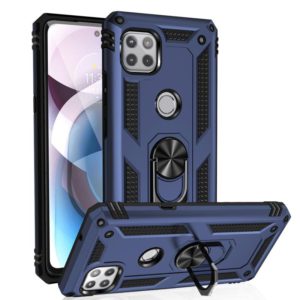 For Motorola Moto One 5G Ace Shockproof TPU + PC Protective Case with 360 Degree Rotating Holder(Blue) (OEM)
